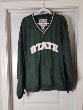 Men's Green 'STATE' Pullover Bomber Jacket - XXL